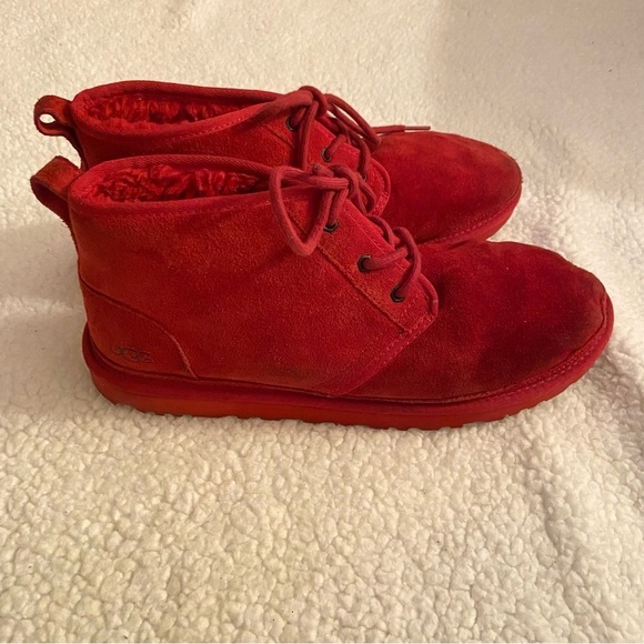 UGG Neumel Men\'s Red Suede Chukka Lace Up Ankle Boots Size 13 main image 9